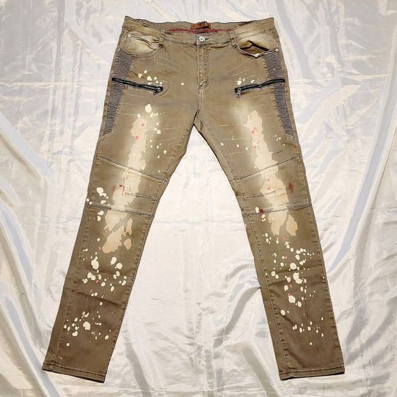 Kleep Standard Issue Skinny Jeans Discontinued Rare Painter Unique Size W42xL34 - Picture 1 of 12